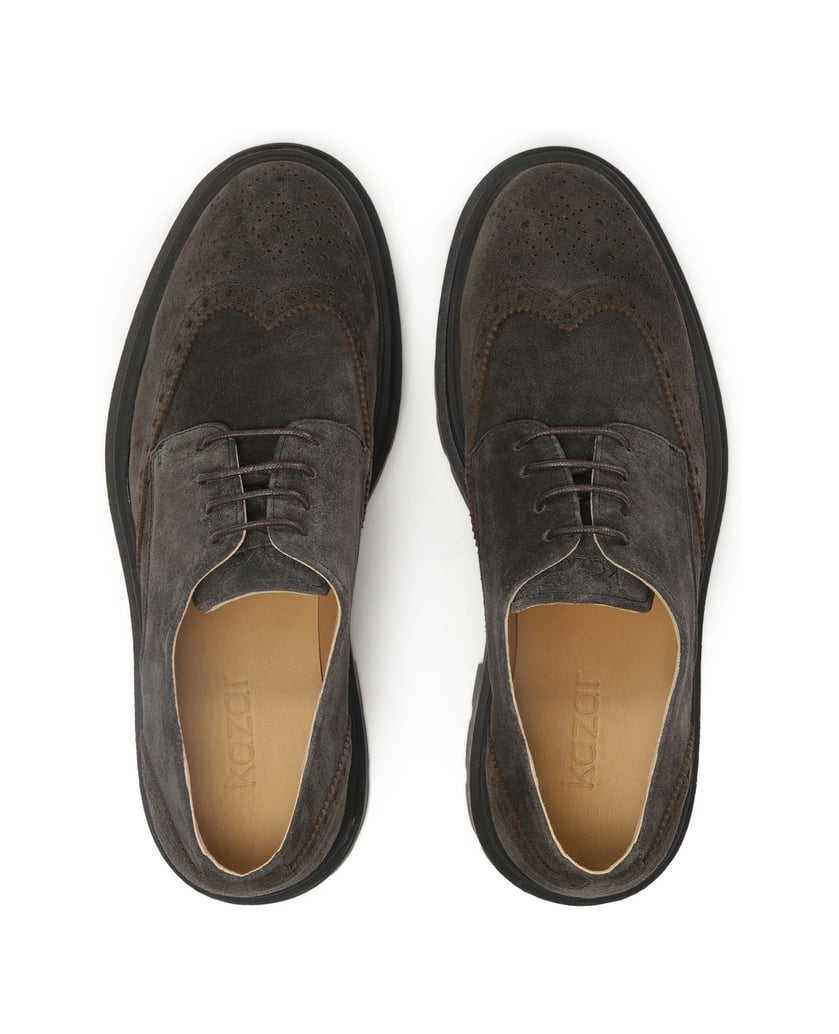 Kazar-Braune-Derby-Schuhe-mit-Rosettenverzierung-braun