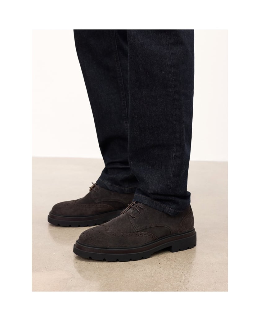 Kazar-Braune-Derby-Schuhe-mit-Rosettenverzierung-braun