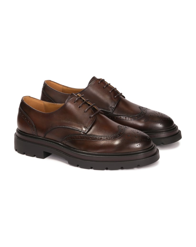 Kazar-Braune-BROGUES-im-Derby-Stil-mit-durchbrochener-Verzierung-braun