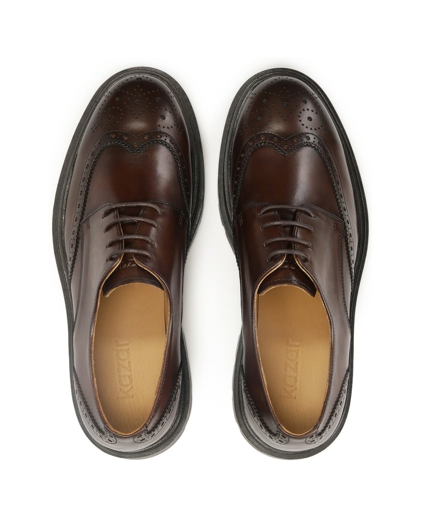 Kazar-Braune-BROGUES-im-Derby-Stil-mit-durchbrochener-Verzierung-braun
