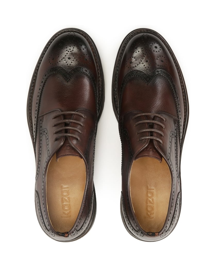 Kazar-Freizeitschuhe-aus-Leder-mit-Ornamenten-braun