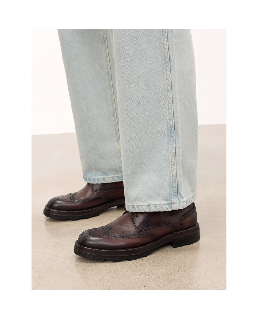 Kazar-Freizeitschuhe-aus-Leder-mit-Ornamenten-braun