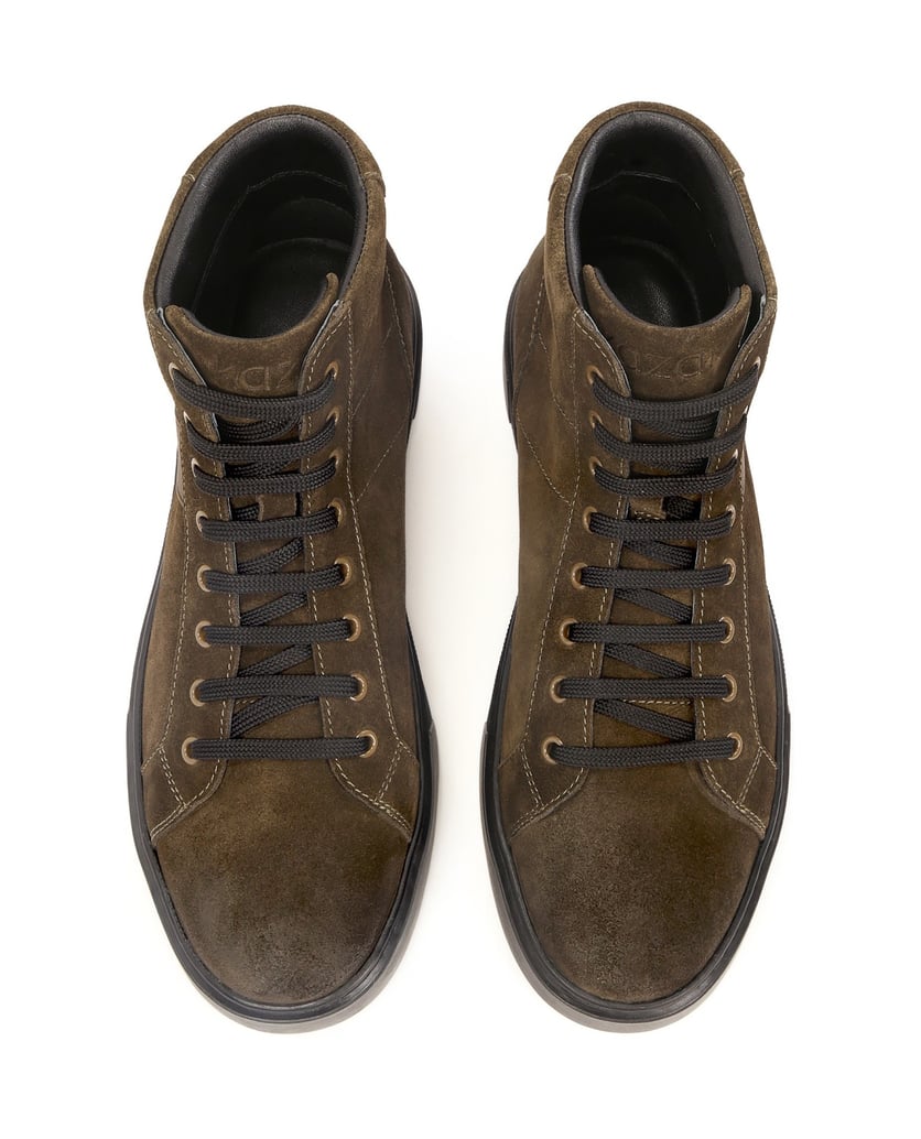 Kazar-Hohe-Sneaker-aus-Wildleder-zum-Schnüren-oliv