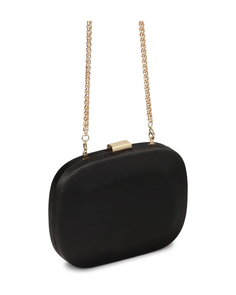 Kazar-Schwarze-Clutch-Tasche-aus-Stoff-mit-runder-Form-schwarz