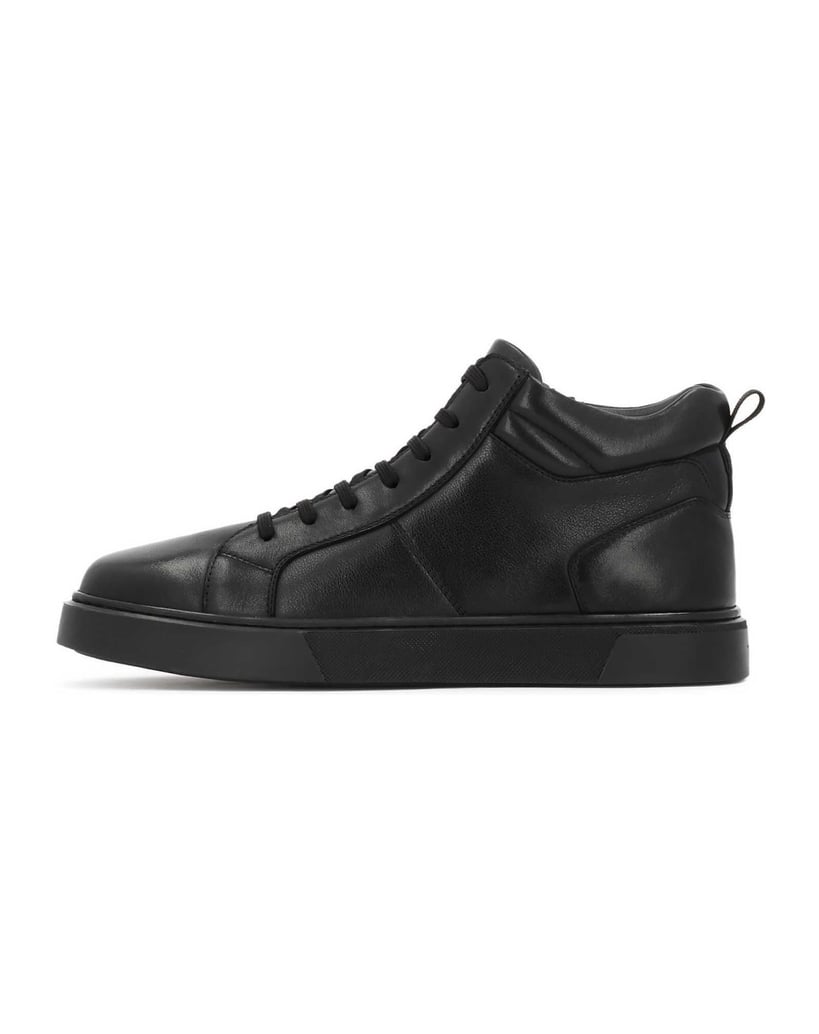 Kazar-Schwarze-Knöchelsneaker-aus-Naturleder-schwarz