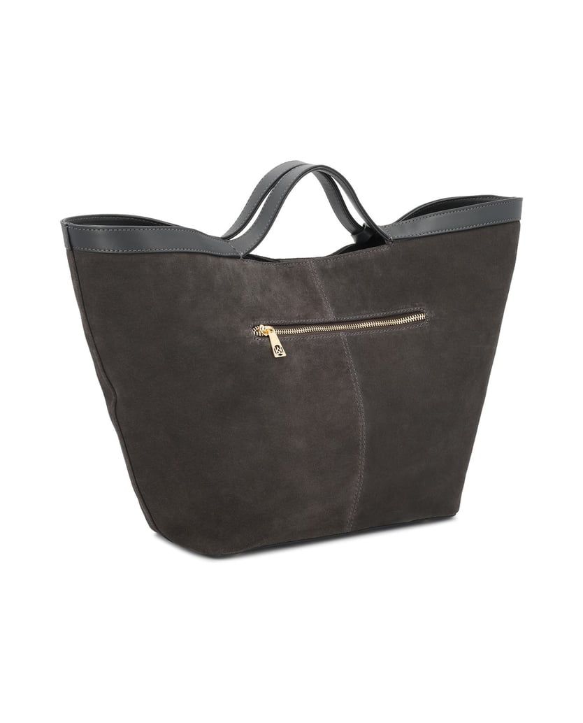 Kazar-Große-Handtasche-aus-einer-Kombination-aus-Wildleder-und-Naturleder-grau
