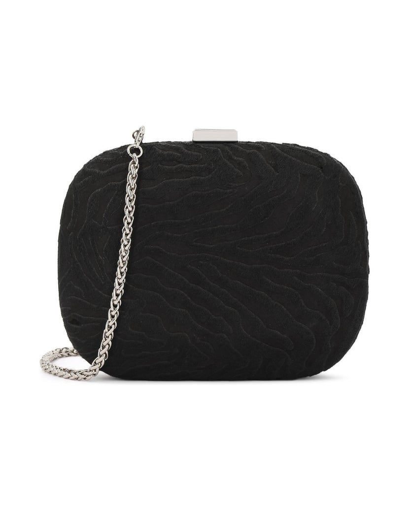 Kazar-Handtasche-mit-Zebramuster-schwarz