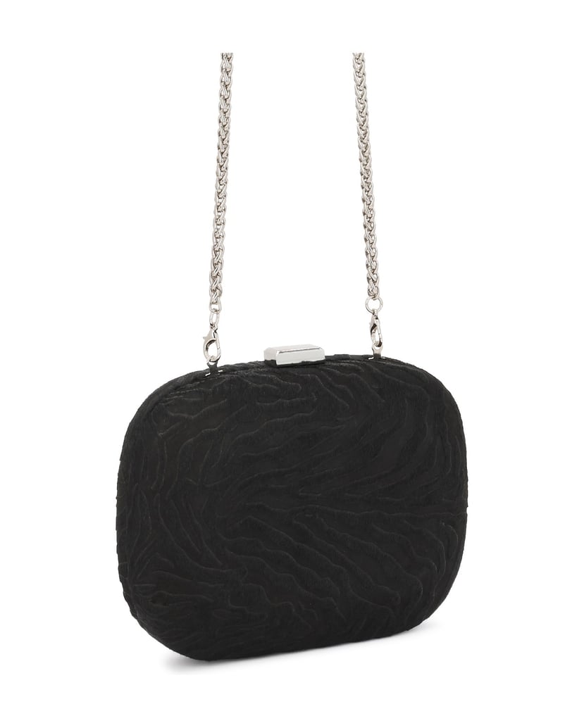 Kazar-Handtasche-mit-Zebramuster-schwarz
