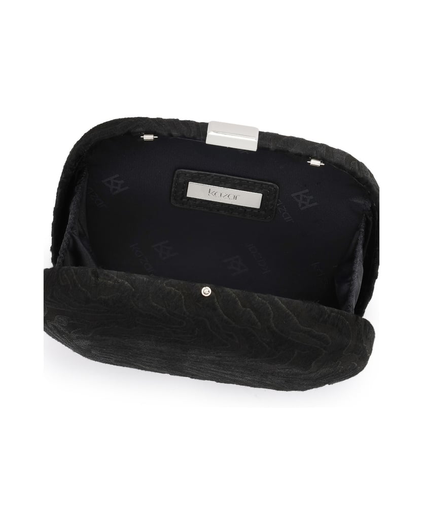 Kazar-Handtasche-mit-Zebramuster-schwarz