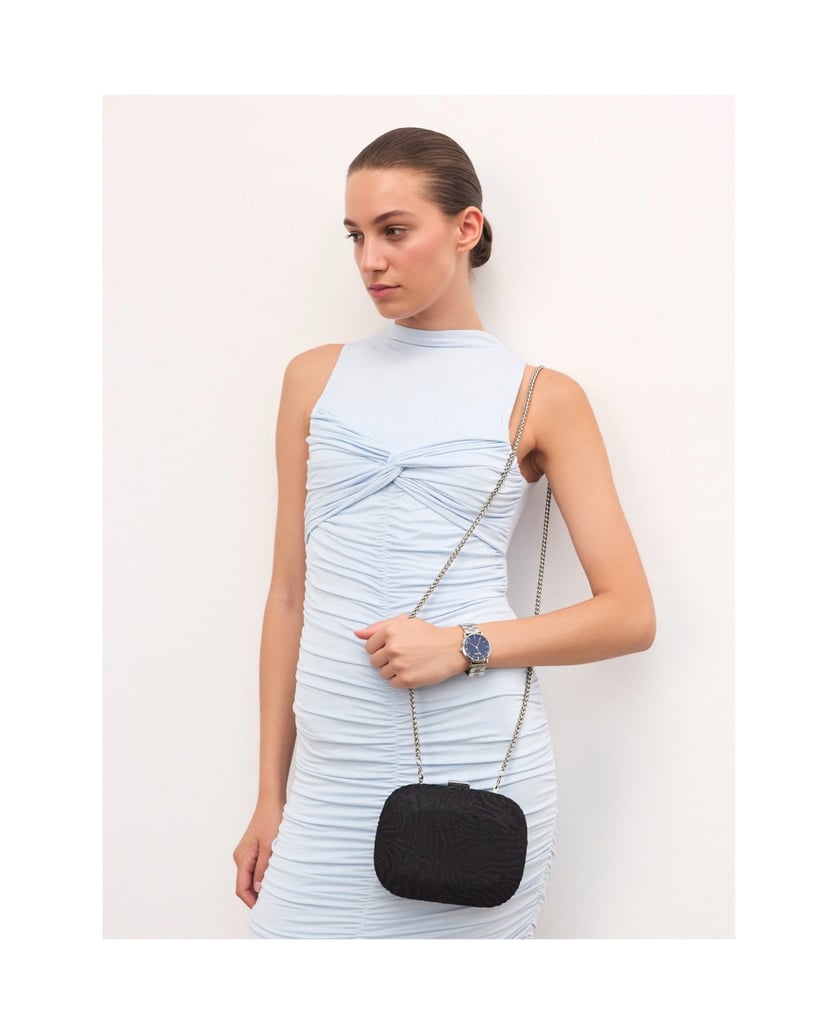 Kazar-Handtasche-mit-Zebramuster-schwarz