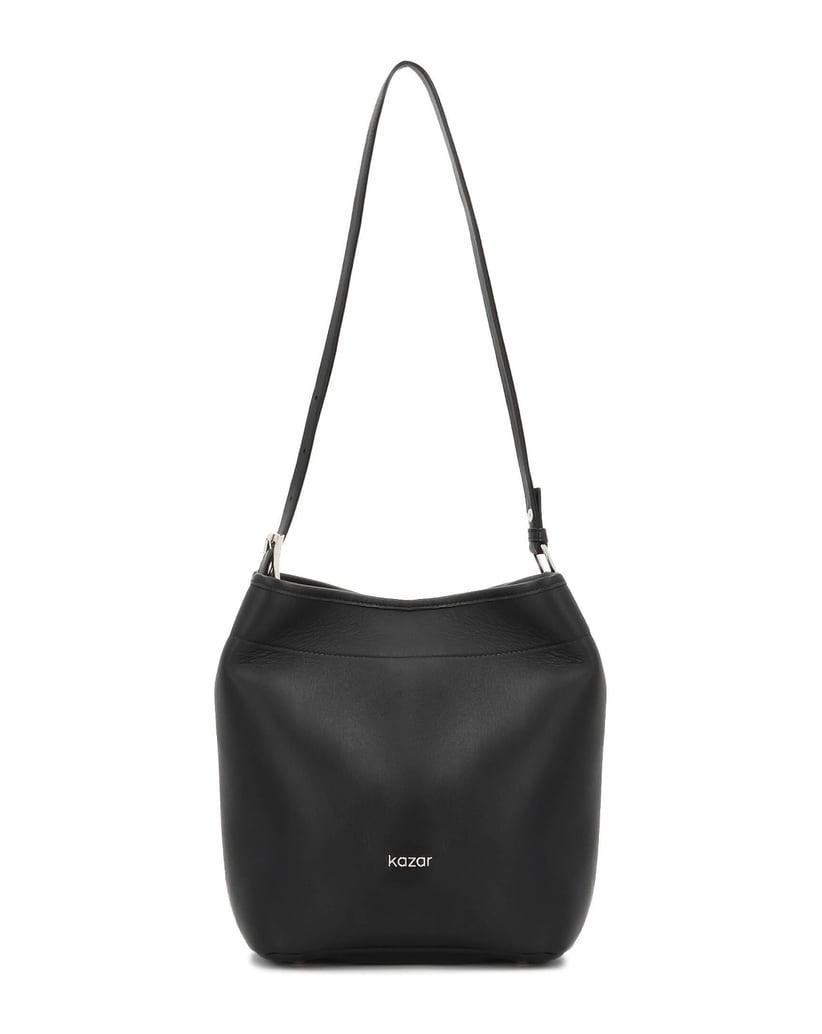 Kazar-Schwarze-Naturlederhandtasche-mit-verstellbarem-Riemen-schwarz
