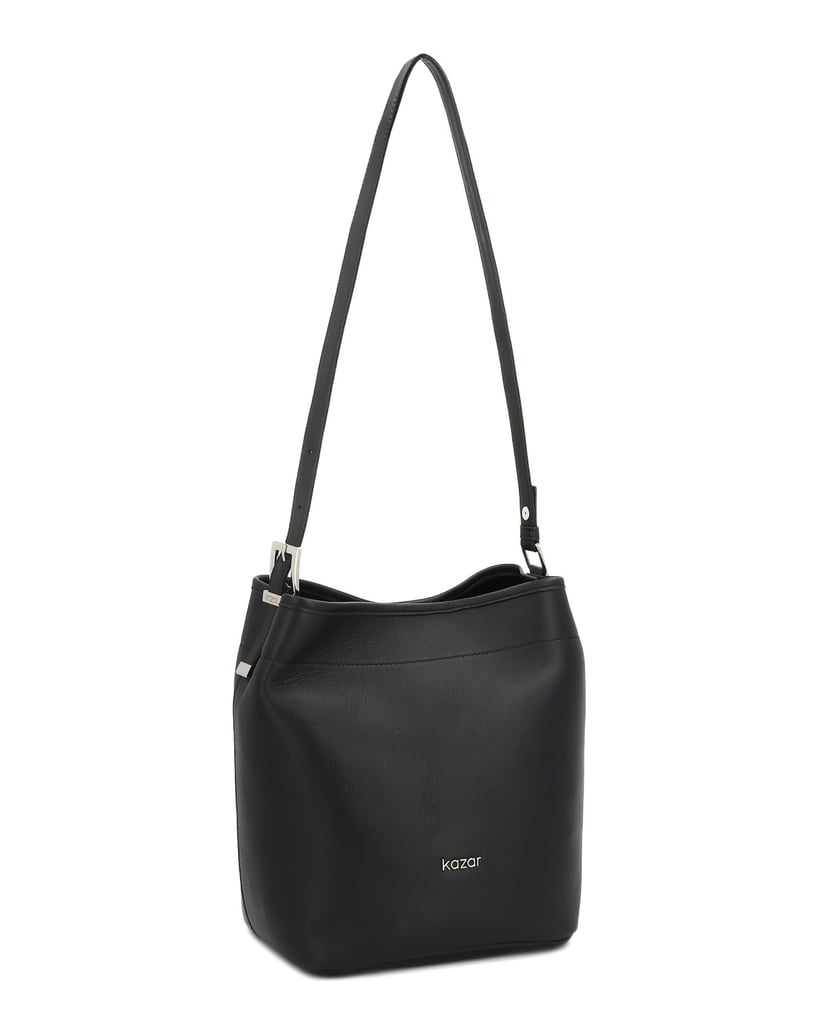 Kazar-Schwarze-Naturlederhandtasche-mit-verstellbarem-Riemen-schwarz