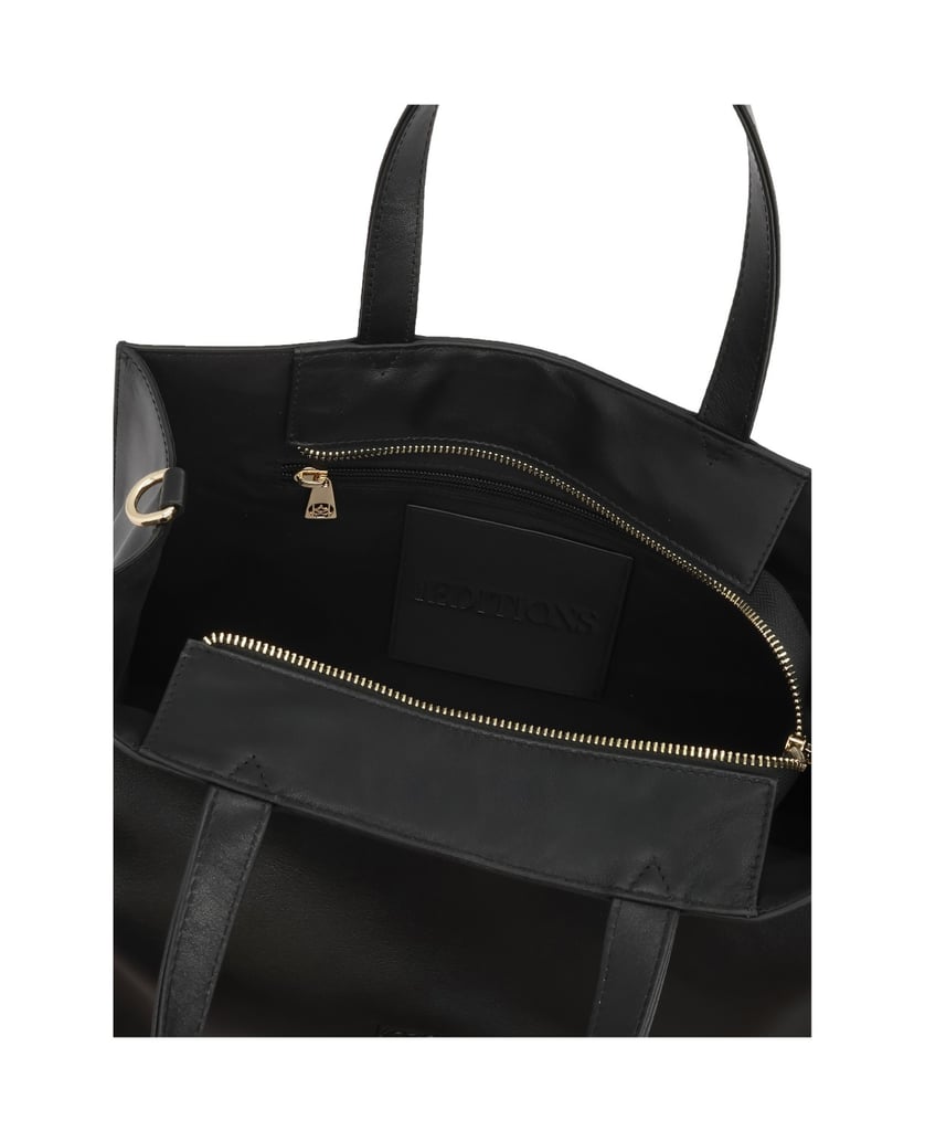 Kazar-Schwarze-klassische-Handtasche-mit-zwei-Griffen-schwarz