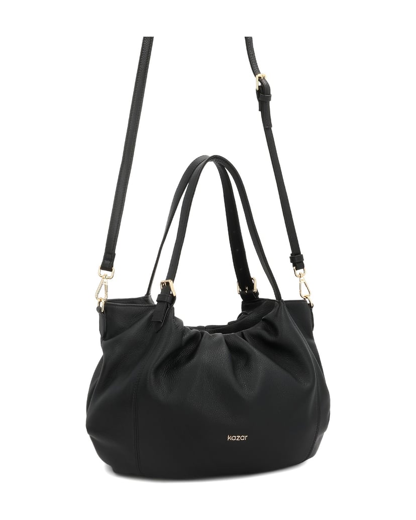 Kazar-Schwarze-Handtasche-aus-weichem-Leder-schwarz