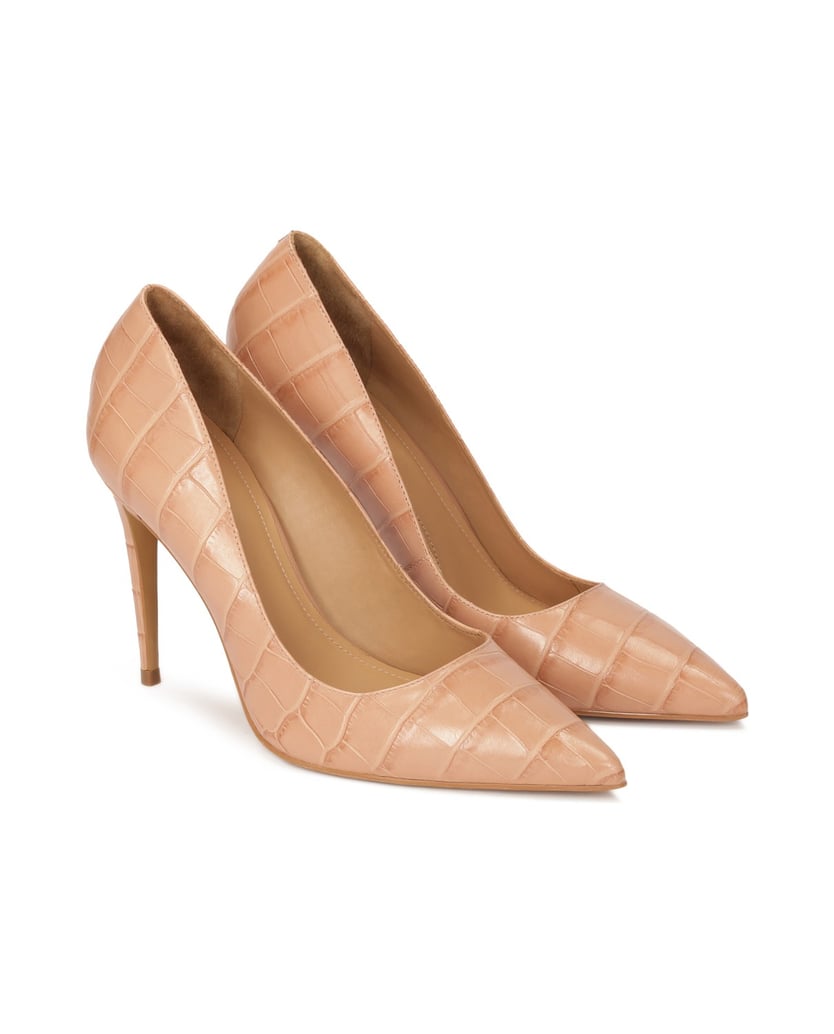 Kazar-Pumps-aus-geprägtem-Leder-beige