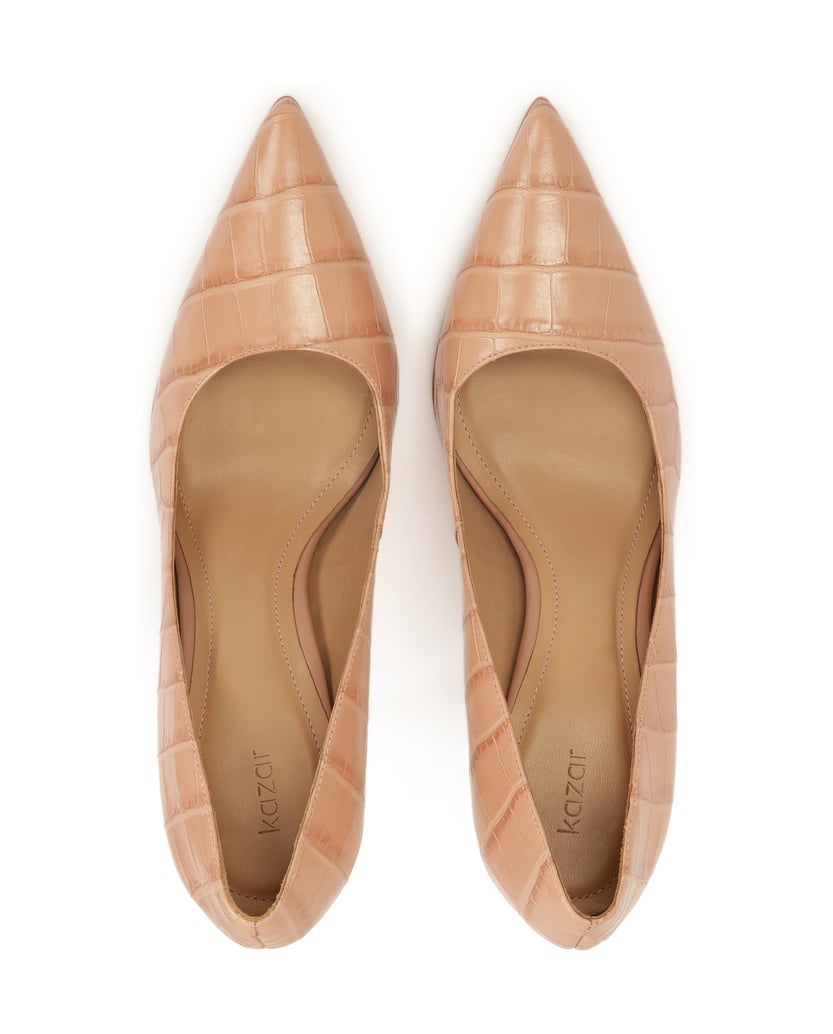 Kazar-Pumps-aus-geprägtem-Leder-beige