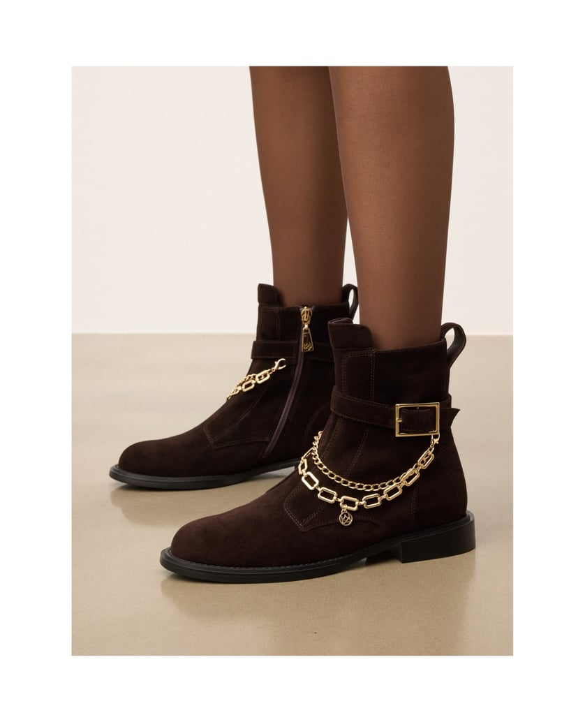 Kazar-Braune-Stiefel-mit-abnehmbaren-Ketten-braun