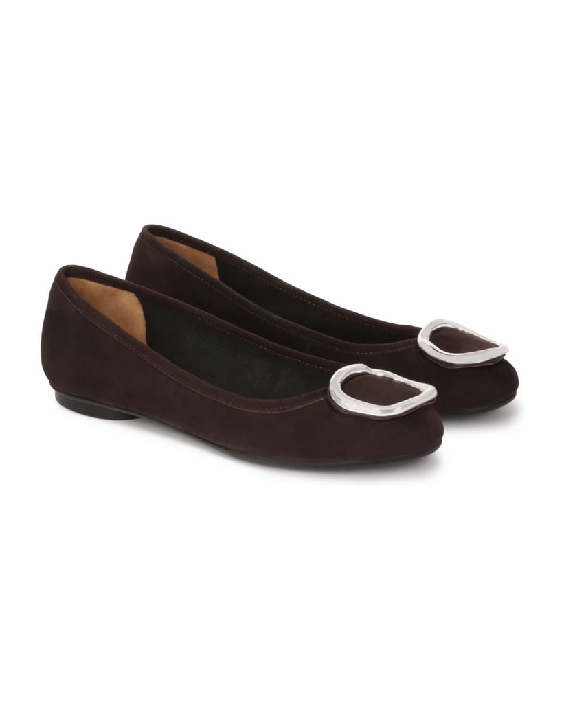 Kazar-Ballerinas-aus-braunem-Wildleder-braun