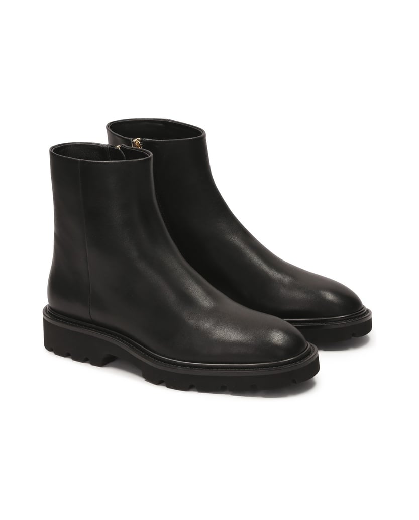 Kazar-Flache-Stiefel-aus-Naturleder-schwarz
