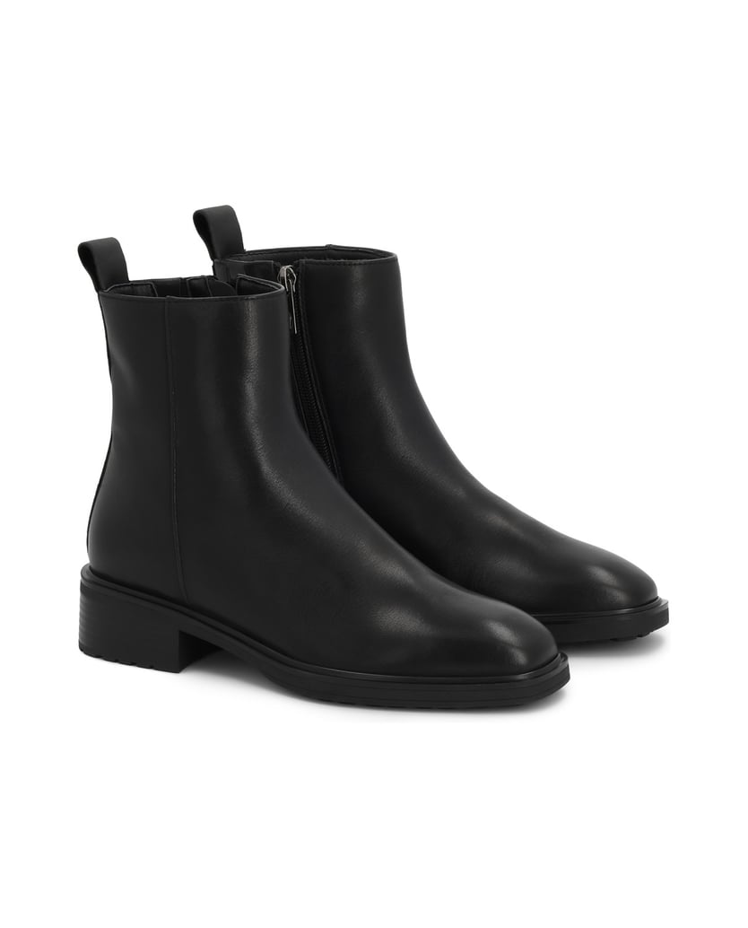 Kazar-Niedrige-Lederstiefel-mit-Reißverschluss-schwarz