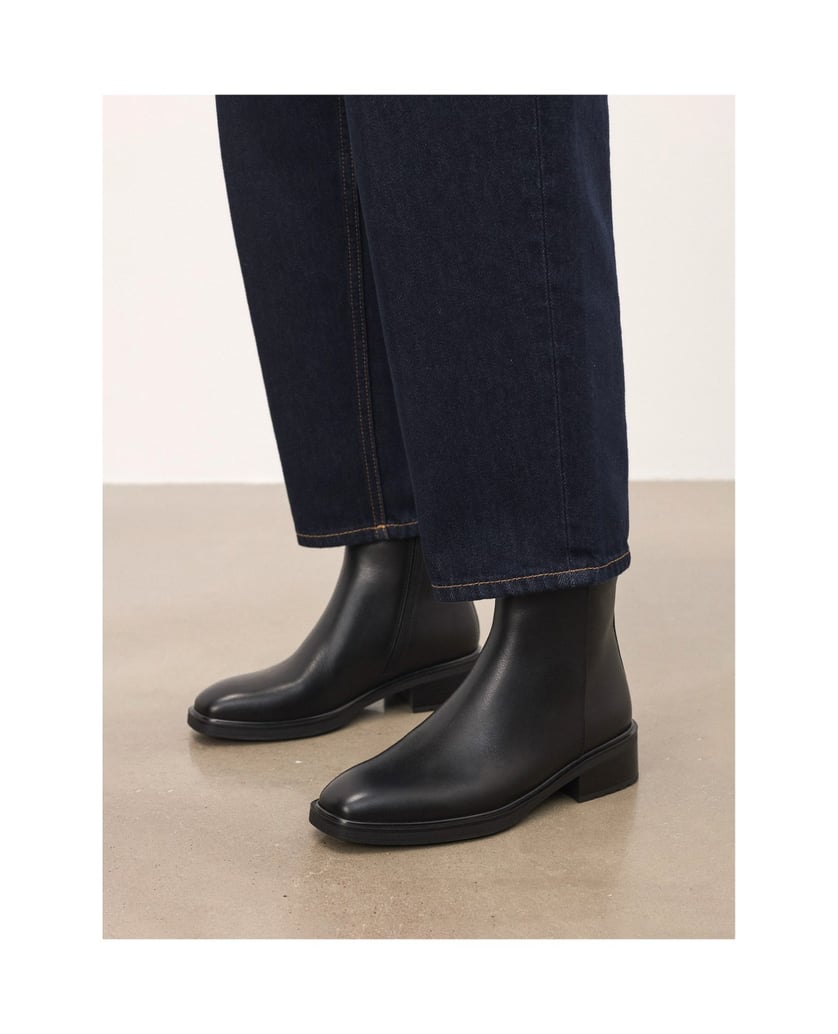 Kazar-Niedrige-Lederstiefel-mit-Reißverschluss-schwarz