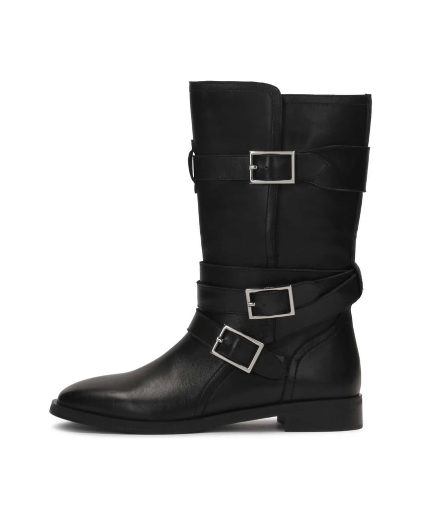 Kazar-Schwarze-Stiefel-mit-höherem-Schaft,-verziert-mit-Schnallen-schwarz
