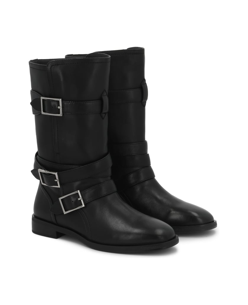 Kazar-Schwarze-Stiefel-mit-höherem-Schaft,-verziert-mit-Schnallen-schwarz