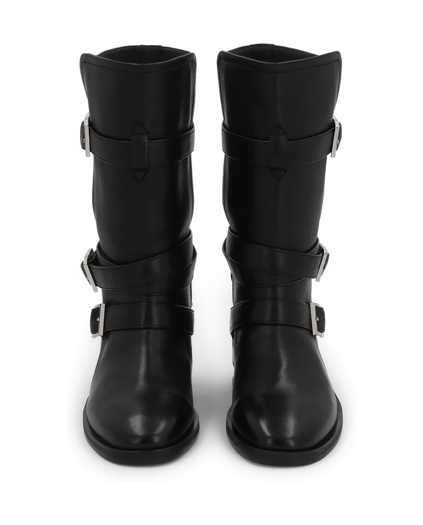 Kazar-Schwarze-Stiefel-mit-höherem-Schaft,-verziert-mit-Schnallen-schwarz