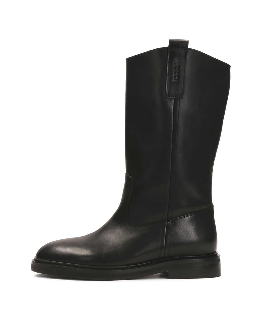 Kazar-Lederstiefel-zum-Hineinschlüpfen-mit-flachem-Absatz-schwarz