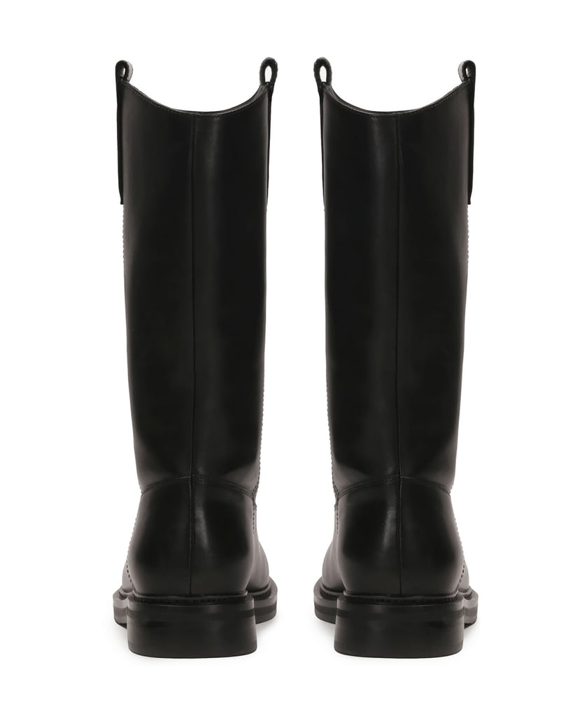 Kazar-Lederstiefel-zum-Hineinschlüpfen-mit-flachem-Absatz-schwarz