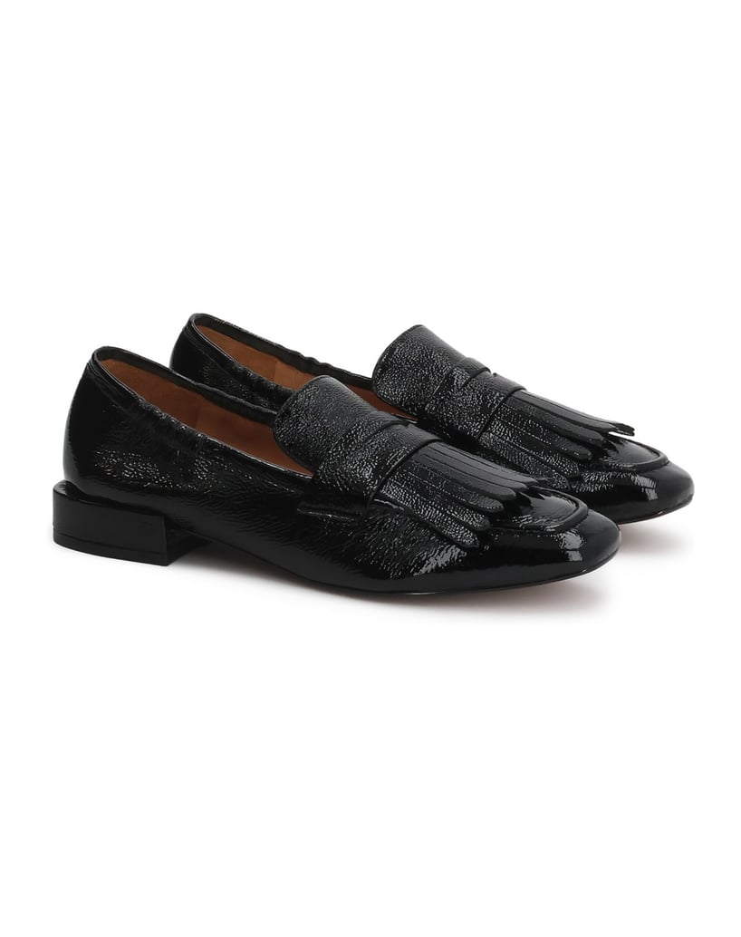 Kazar-Schwarze-Slipper-aus-faltigem-Lackleder-schwarz