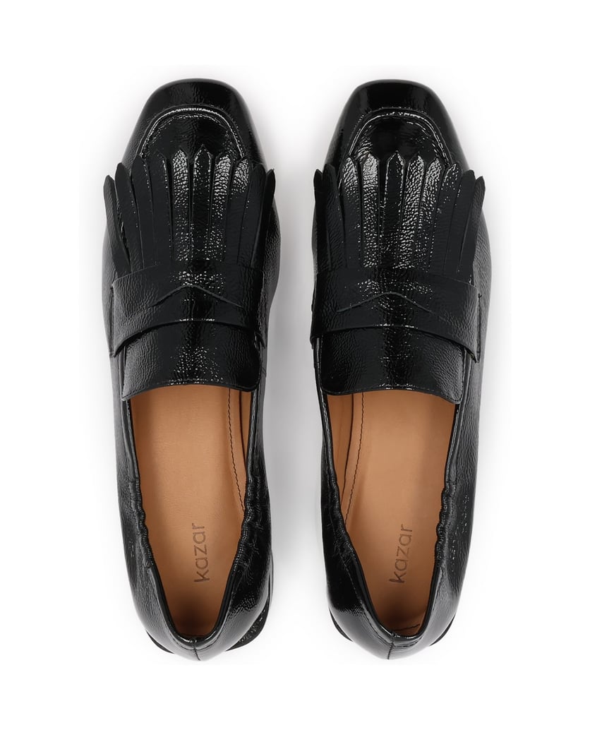 Kazar-Schwarze-Slipper-aus-faltigem-Lackleder-schwarz