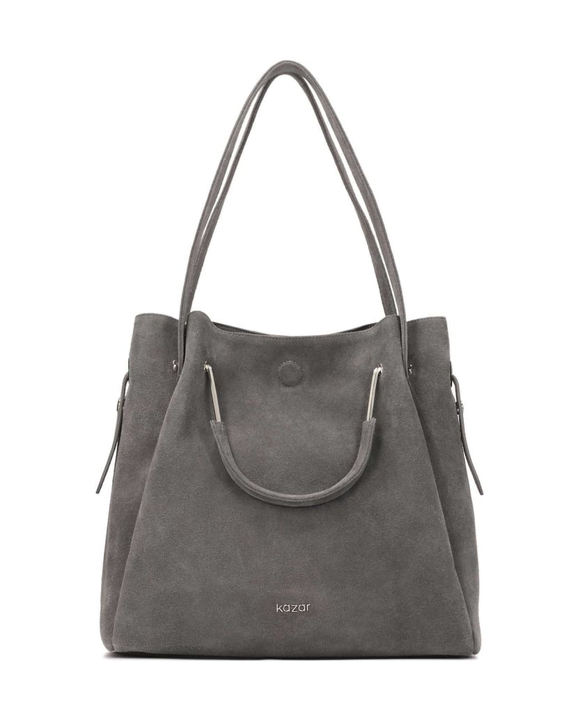 Kazar-Graue-Handtasche-mit-zwei-Arten-von-Griffen-grau