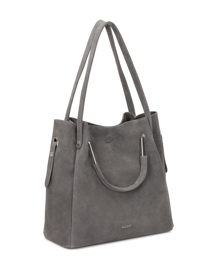 Kazar-Graue-Handtasche-mit-zwei-Arten-von-Griffen-grau