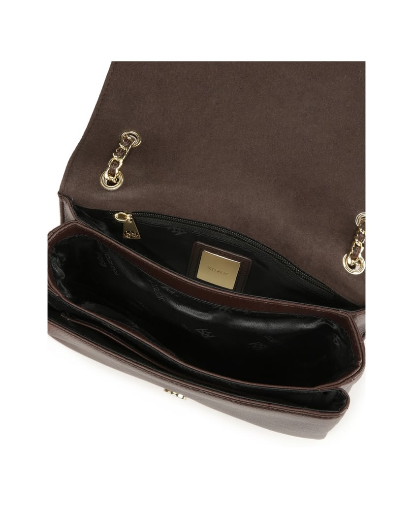 Kazar-Braune-gesteppte-Kettenhandtasche