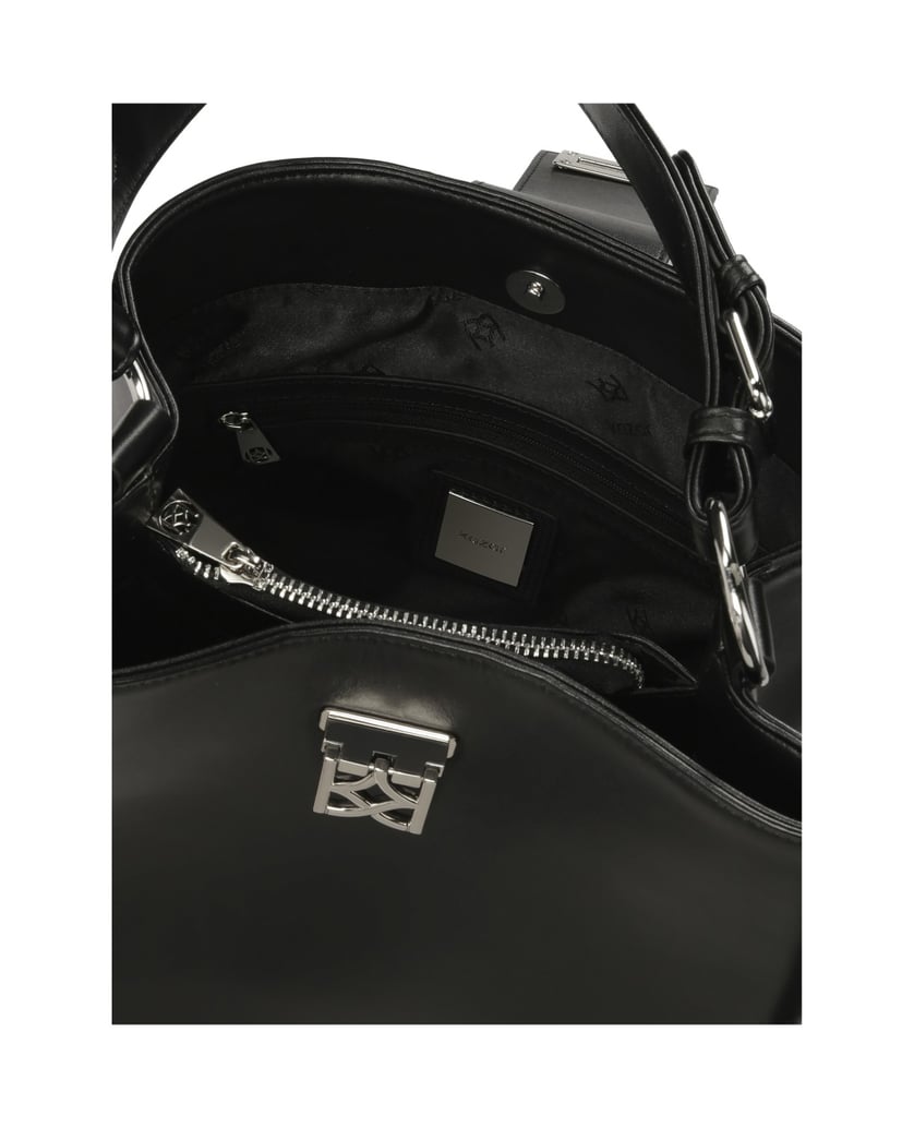 Kazar-Schwarze-Handtasche-mit-Zierschließe-schwarz