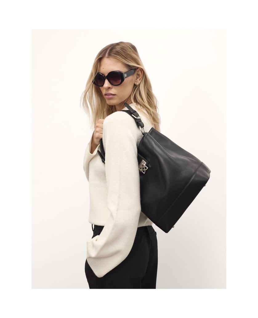 Kazar-Schwarze-Handtasche-mit-Zierschließe-schwarz