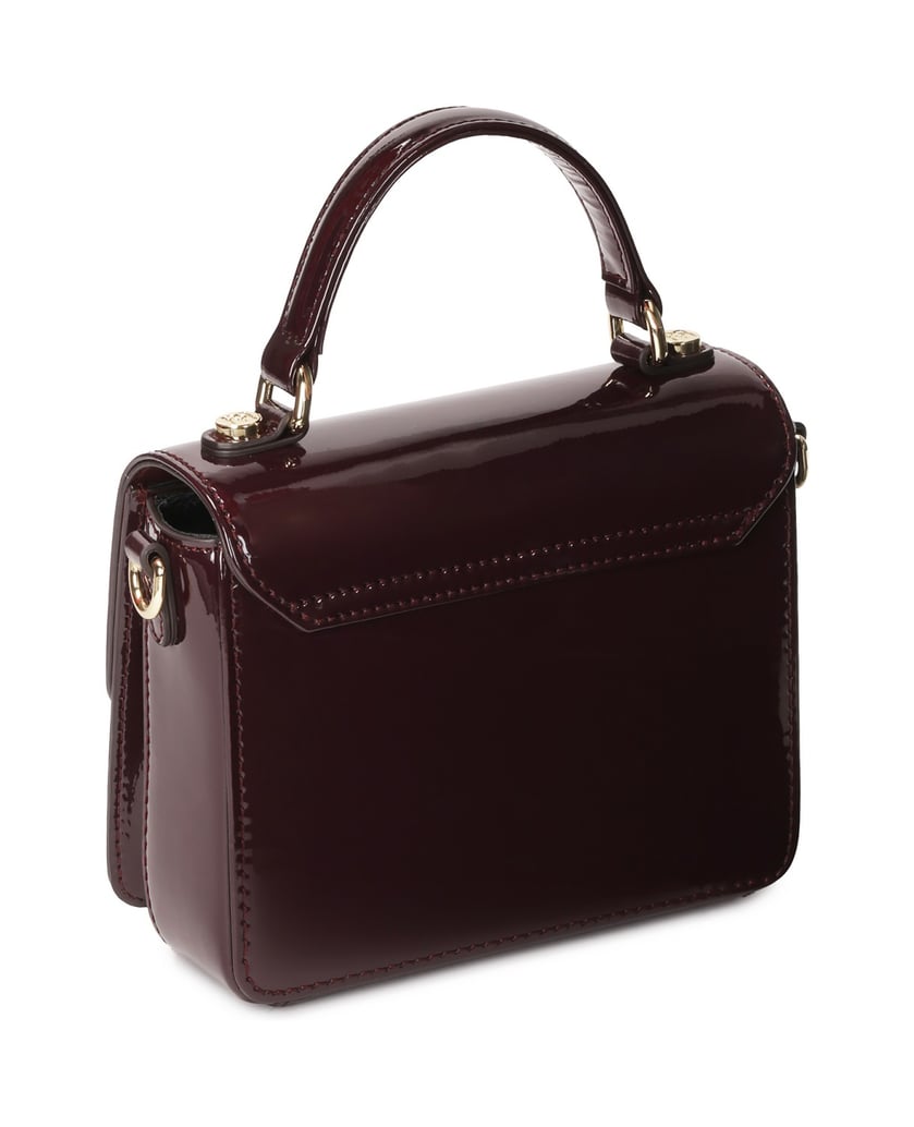 Kazar-Kastanienbraune-Lackhandtasche-mit-Henkel-rot