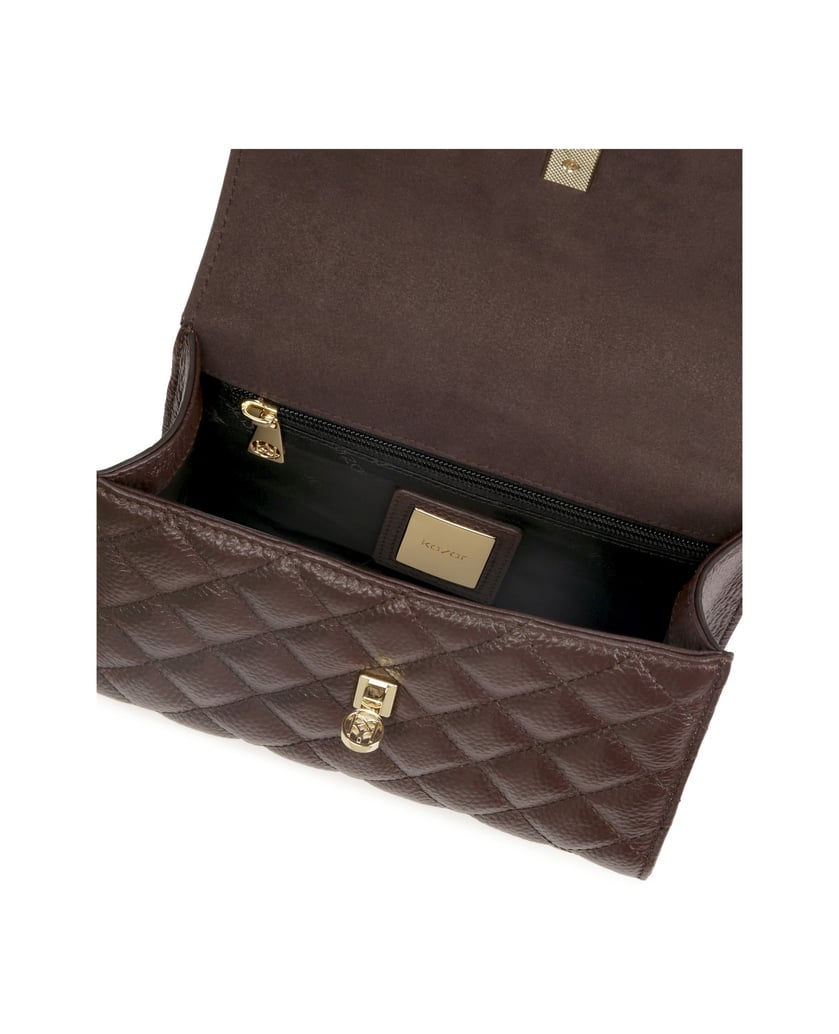 Kazar-Gesteppte-braune-Kettenhandtasche-braun