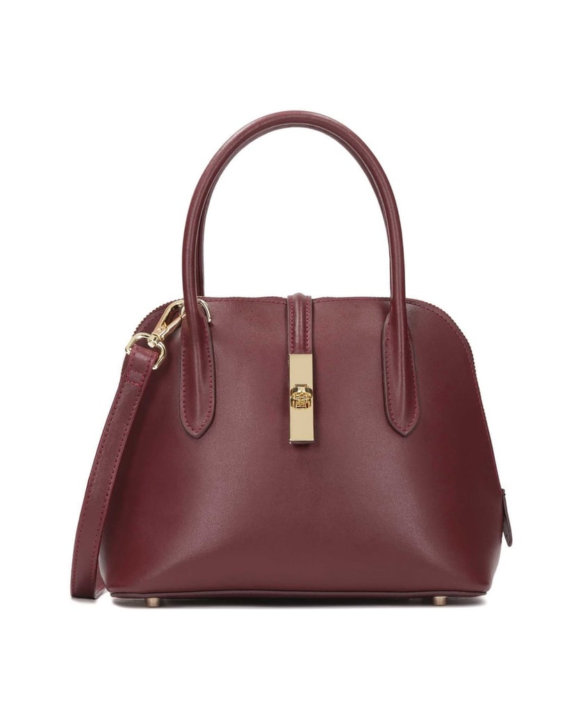 Kazar-Kastanienbraune-Lederhandtasche-mit-Griffen-rot