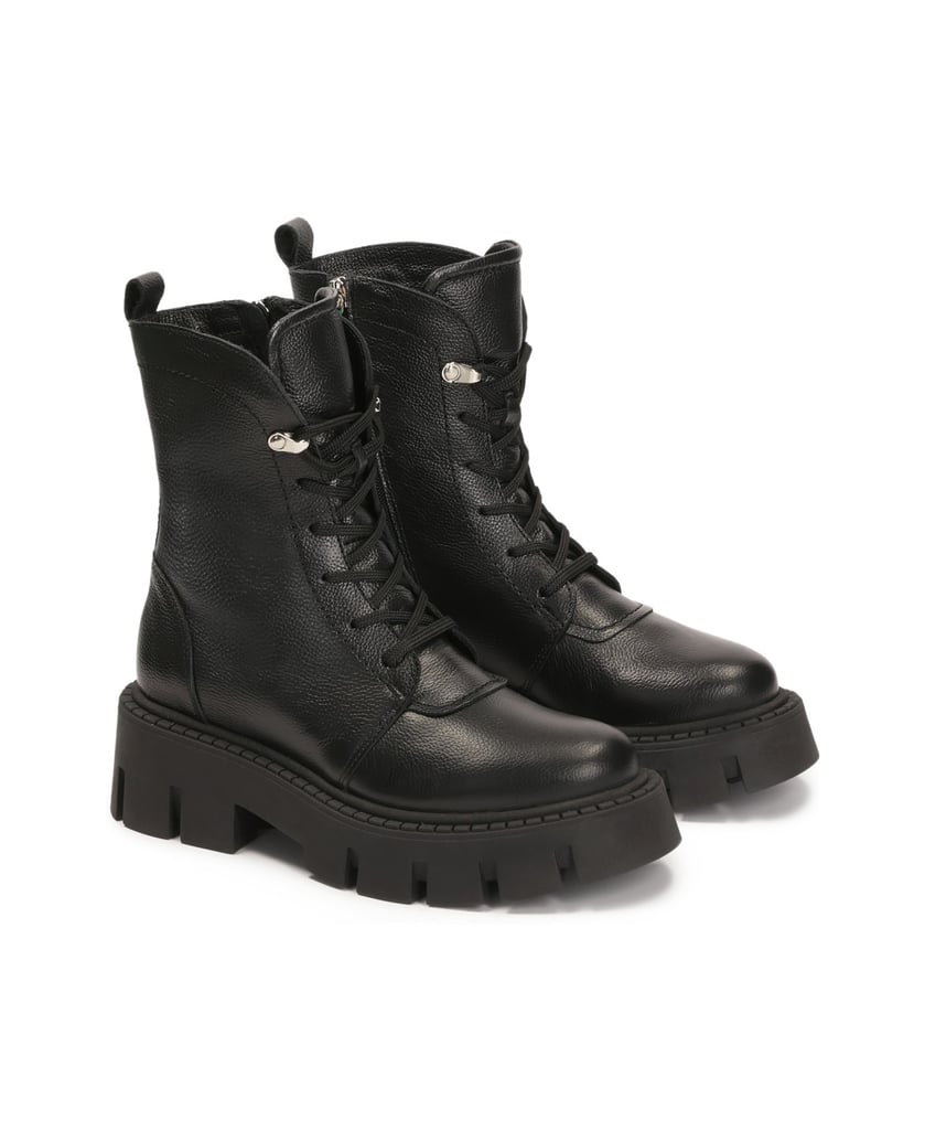 Kazar-Lederstiefel-mit-Reißverschluss-und-Schnürung-schwarz