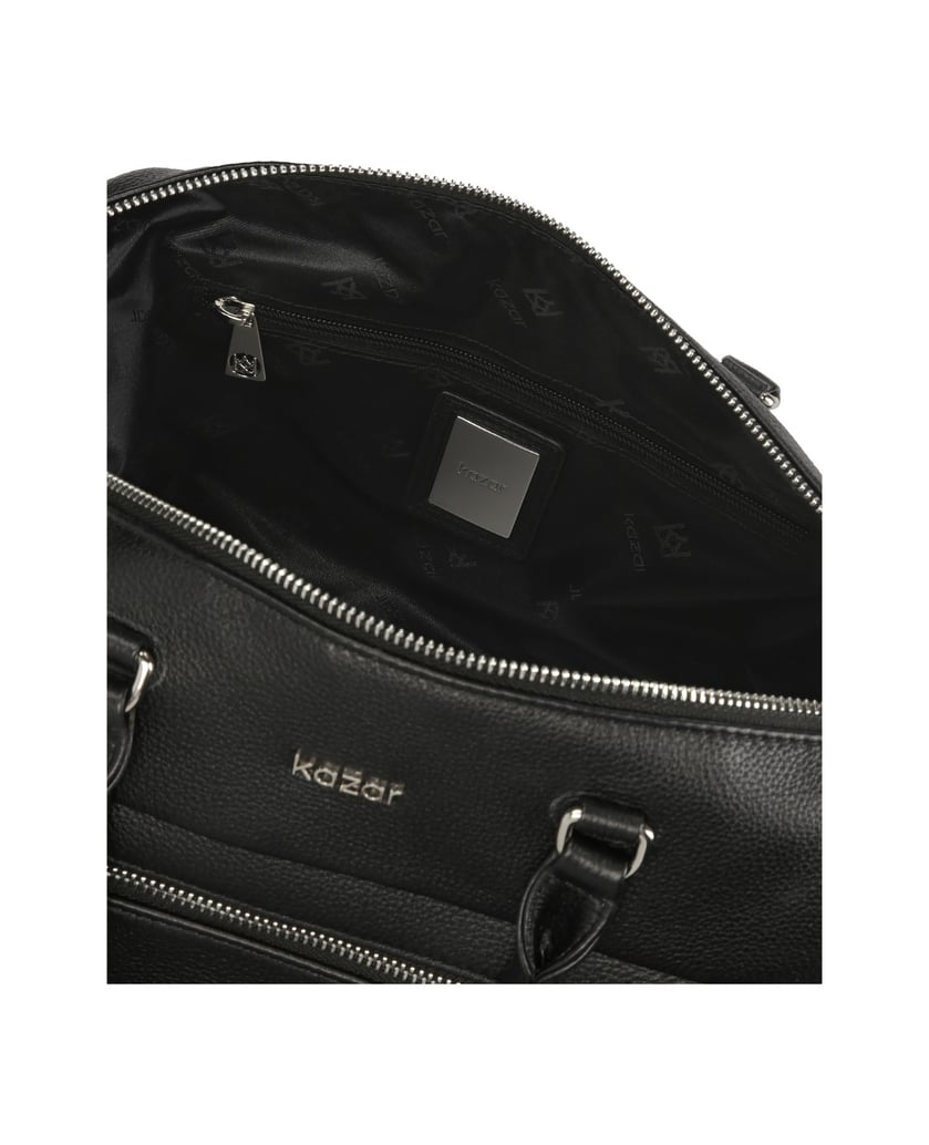 Kazar-Große-Lederhandtasche-mit-Griffen-schwarz