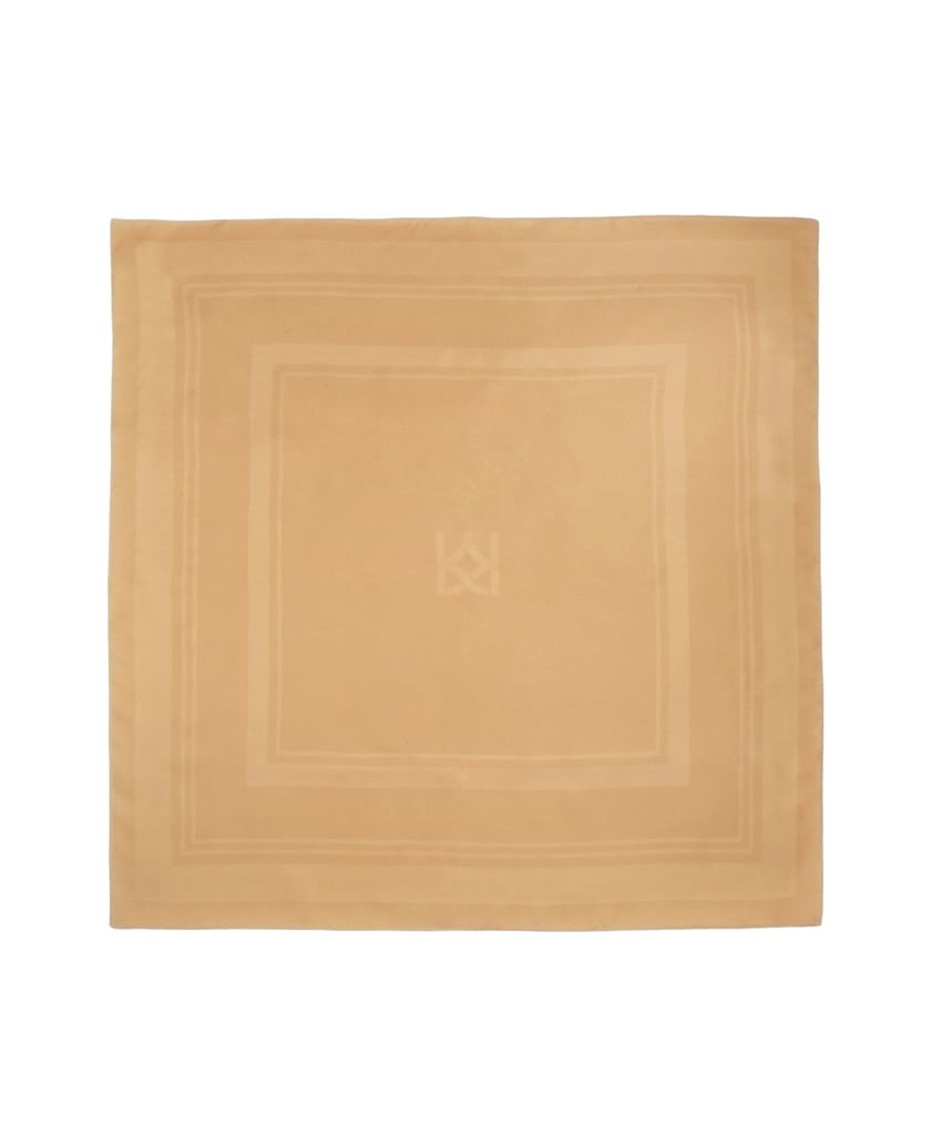 Kazar-Eleganter-Seidenschal-mit-geometrischen-Mustern-beige