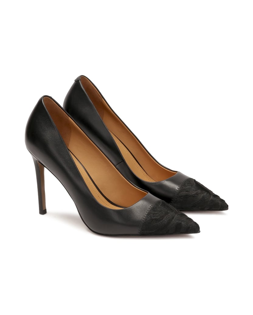 Kazar-Schwarze-Pumps-mit-Borsten-verschönerten-Nasen-schwarz