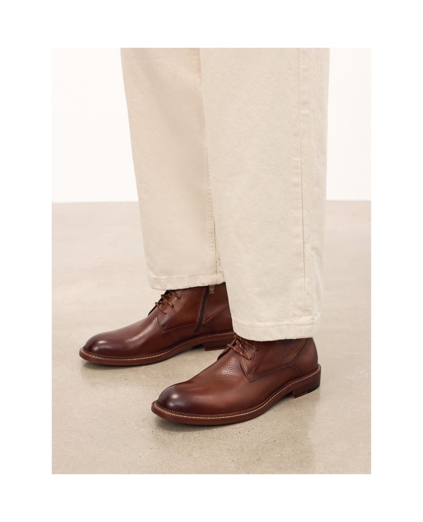 Kazar-Braune-Stiefel-mit-Reißverschluss-und-Schnürung-braun