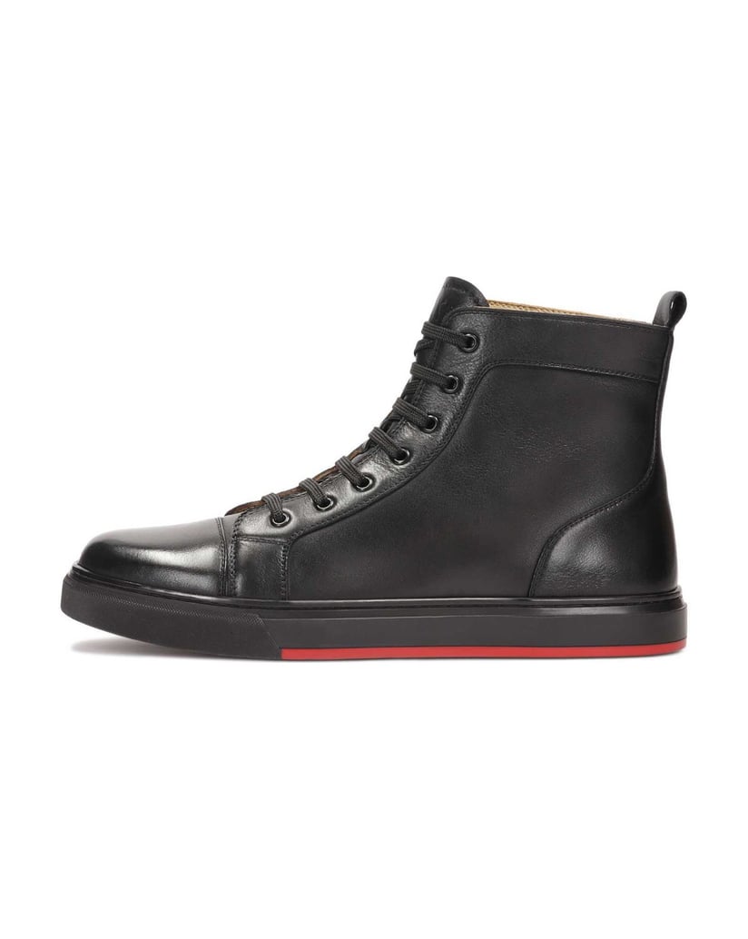 Kazar-Hohe-Schnürsenkel-Sneakers-aus-Leder-schwarz