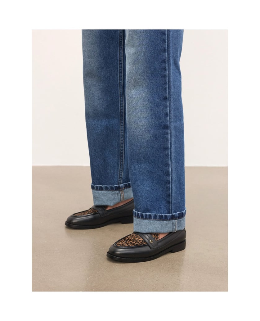 Kazar-Lederhalbschuhe-mit-Borsteneinsatz-schwarz