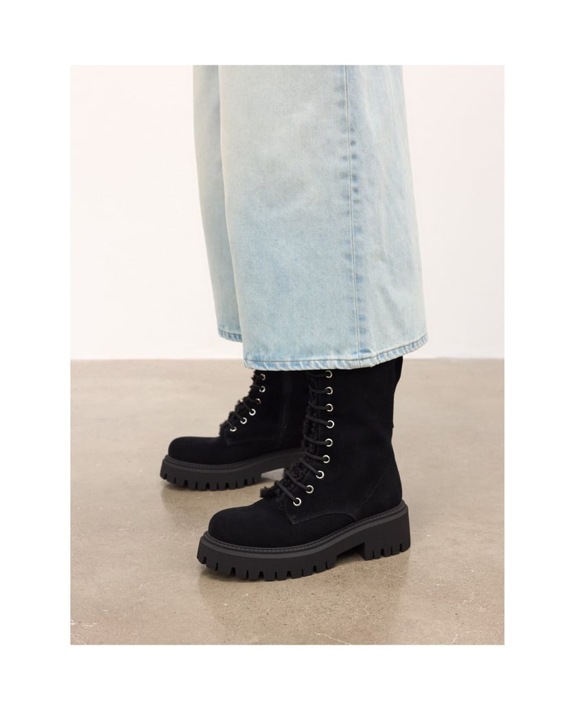Kazar-Stiefel-mit-hohem-Schaft-aus-Wildleder-schwarz