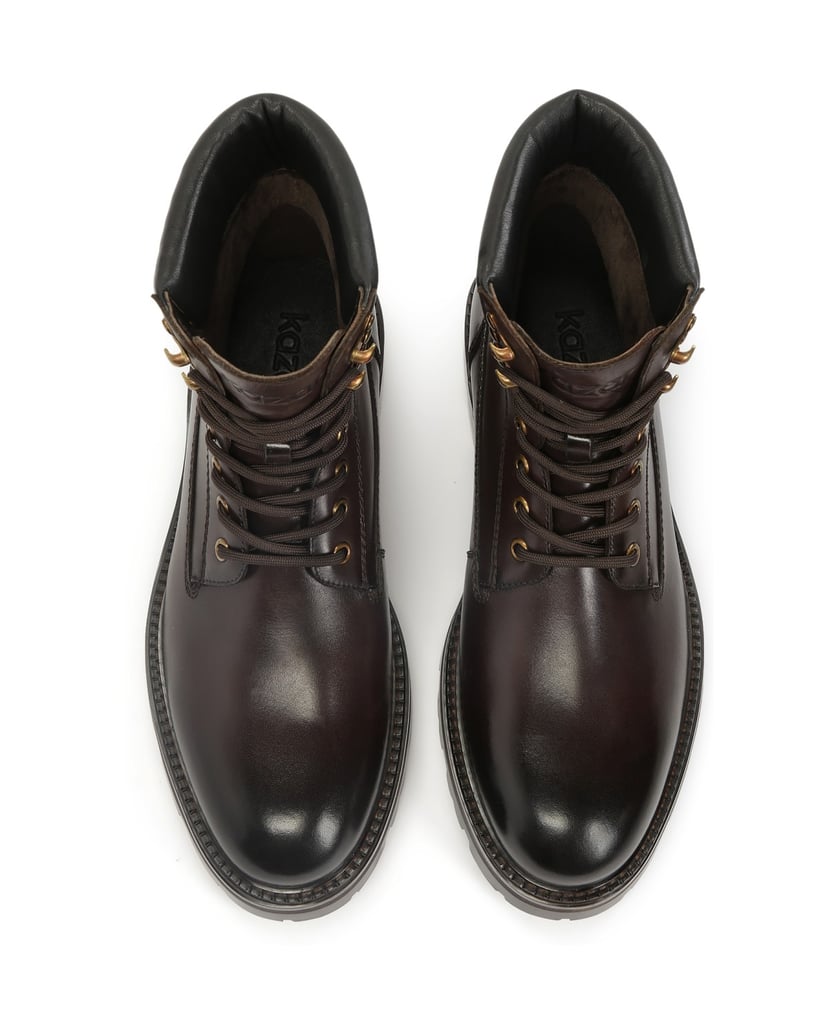 Kazar-Braune-Stiefel-auf-Treppensohle-braun