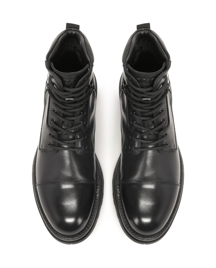 Kazar-Schnürstiefeletten-aus-Leder-schwarz